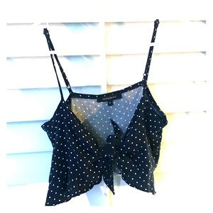 LUNA B TIE FRONT POLKA DOT TOP